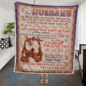 To My Husband Fox Lover Quilt Blanket Quilt Product Photo