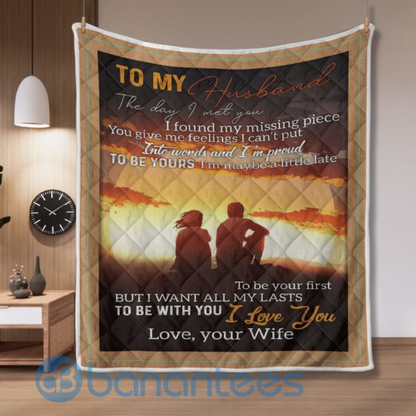 To My Husband From Your Wife I Love You Quilt Blanket Quilt Product Photo