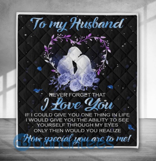To My Husband I Love You Quilt Blanket Product Photo