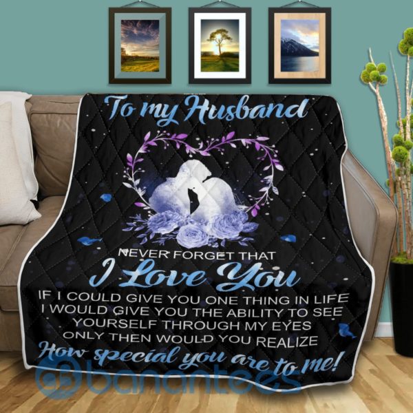 To My Husband I Love You Quilt Blanket Product Photo