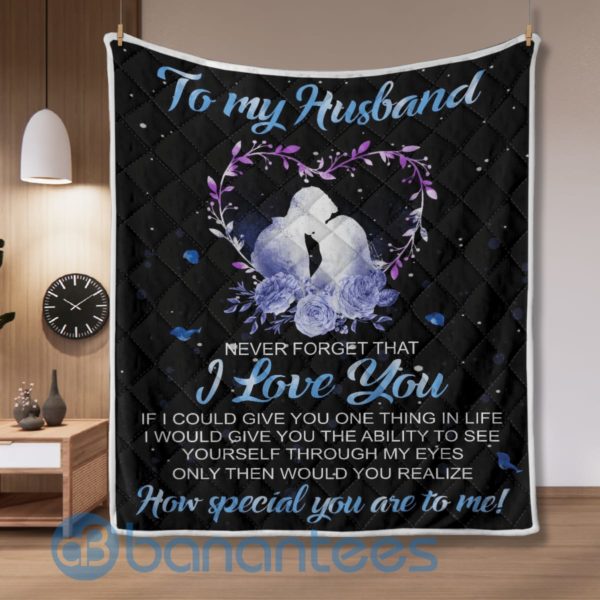 To My Husband I Love You Quilt Blanket Product Photo