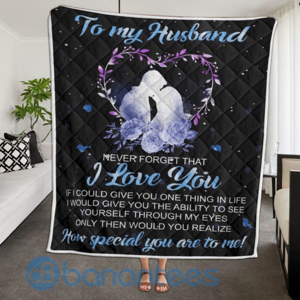 To My Husband I Love You Quilt Blanket Product Photo