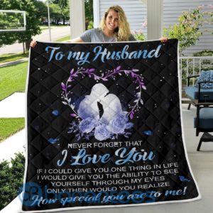 To My Husband I Love You Quilt Blanket Product Photo