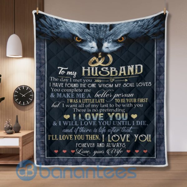 To My Husband Love You Eagle Quilt Blanket Quilt Product Photo