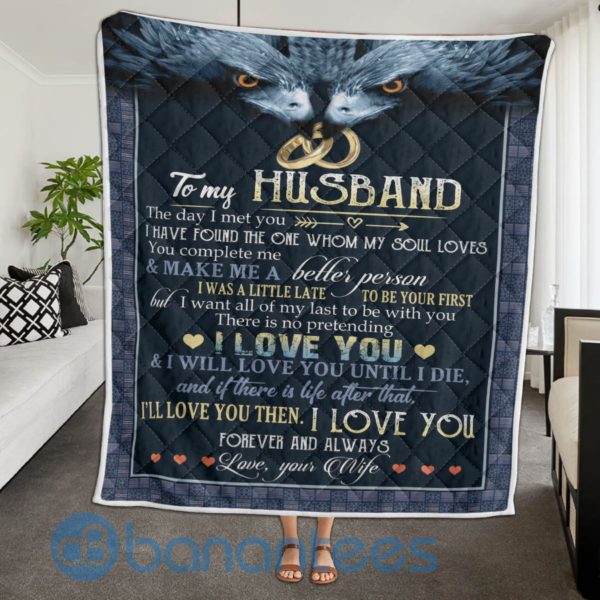 To My Husband Love You Eagle Quilt Blanket Quilt Product Photo