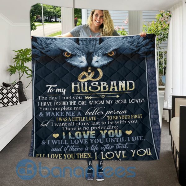 To My Husband Love You Eagle Quilt Blanket Quilt Product Photo
