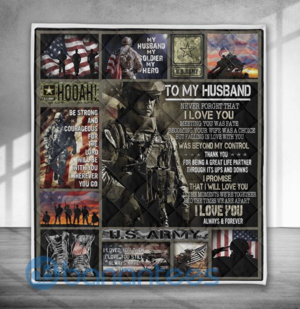 To My Husband My Soldier My Hero Blanket Quilt Product Photo
