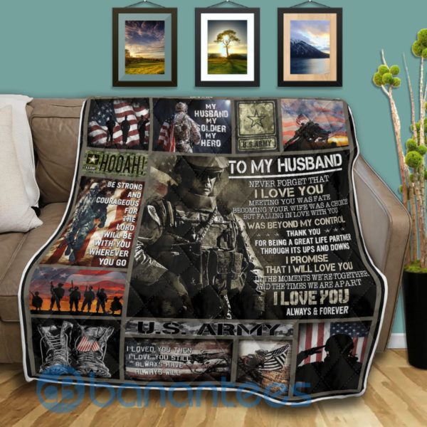 To My Husband My Soldier My Hero Blanket Quilt Product Photo