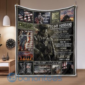 To My Husband My Soldier My Hero Blanket Quilt Product Photo