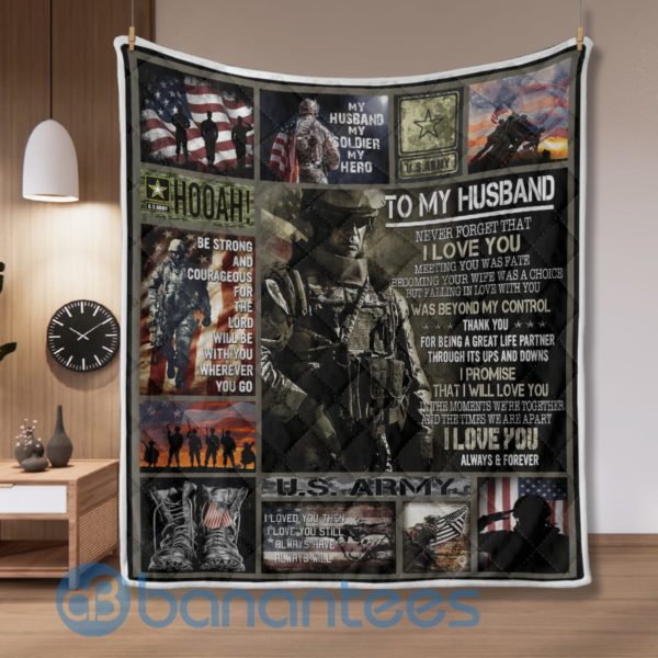 To My Husband My Soldier My Hero Blanket Quilt Product Photo