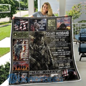 To My Husband My Soldier My Hero Blanket Quilt Product Photo