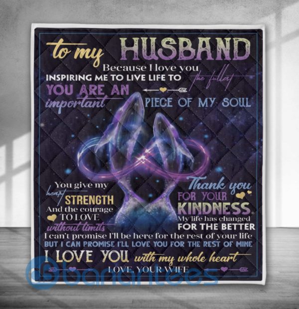 To My Husband Thank You For Your Kindness Whale Quilt Blanket Quilt Product Photo