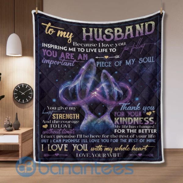 To My Husband Thank You For Your Kindness Whale Quilt Blanket Quilt Product Photo