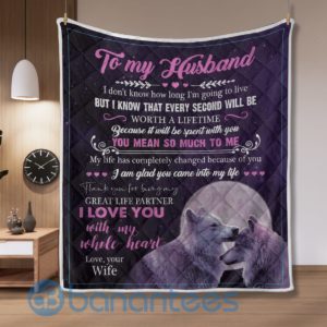 To My Husband Wolf Lover Quilt Blanket Quilt Product Photo