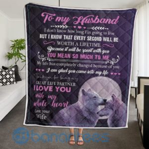 To My Husband Wolf Lover Quilt Blanket Quilt Product Photo