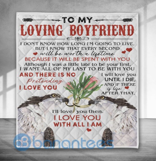 To My Loving Boyfriend Eagle Blanket Quilt Product Photo