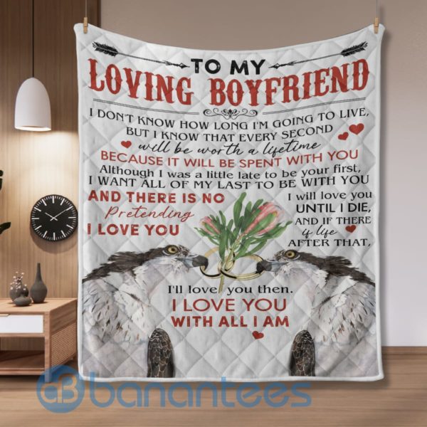 To My Loving Boyfriend Eagle Blanket Quilt Product Photo