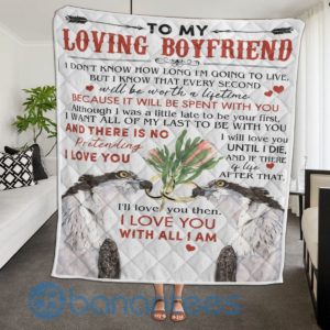 To My Loving Boyfriend Eagle Blanket Quilt Product Photo