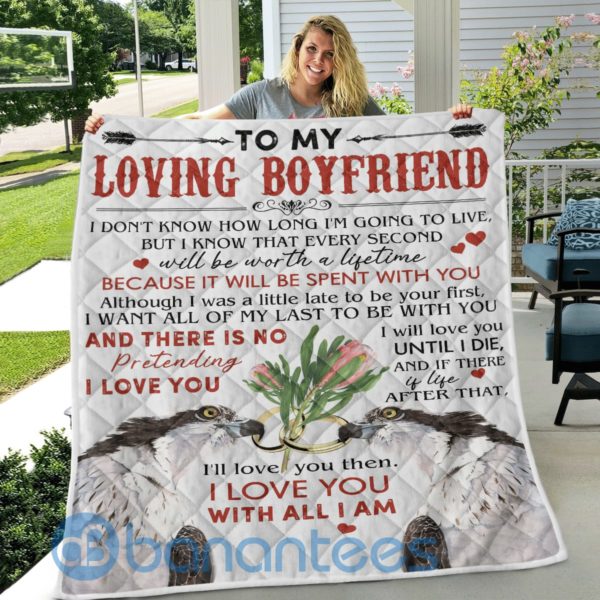 To My Loving Boyfriend Eagle Blanket Quilt Product Photo