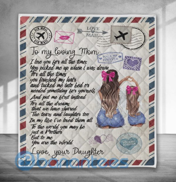 To My Loving Mom I Love You Letter Blanket Quilt Product Photo