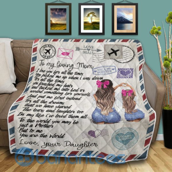 To My Loving Mom I Love You Letter Blanket Quilt Product Photo