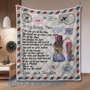 To My Loving Mom I Love You Letter Blanket Quilt Product Photo