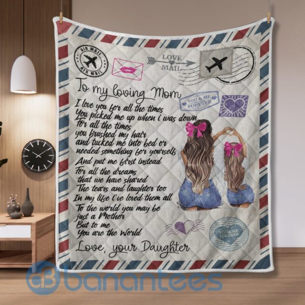 To My Loving Mom I Love You Letter Blanket Quilt Product Photo