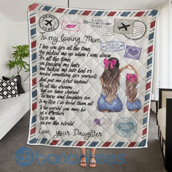 To My Loving Mom I Love You Letter Blanket Quilt Product Photo