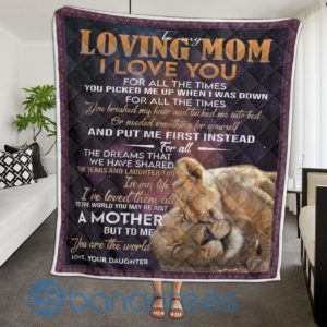 To My Loving Mom I Love You Lion Blanket Quilt Product Photo