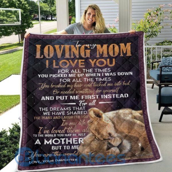 To My Loving Mom I Love You Lion Blanket Quilt Product Photo