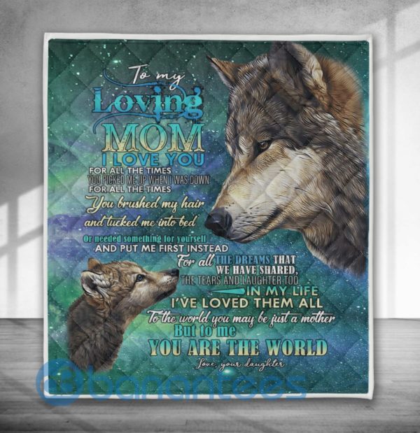To My Loving Mom Wolf Quilt Blanket Quilt Product Photo