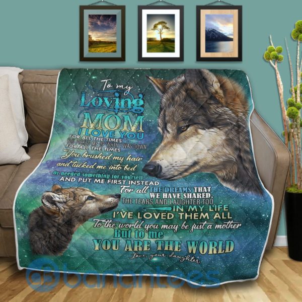 To My Loving Mom Wolf Quilt Blanket Quilt Product Photo