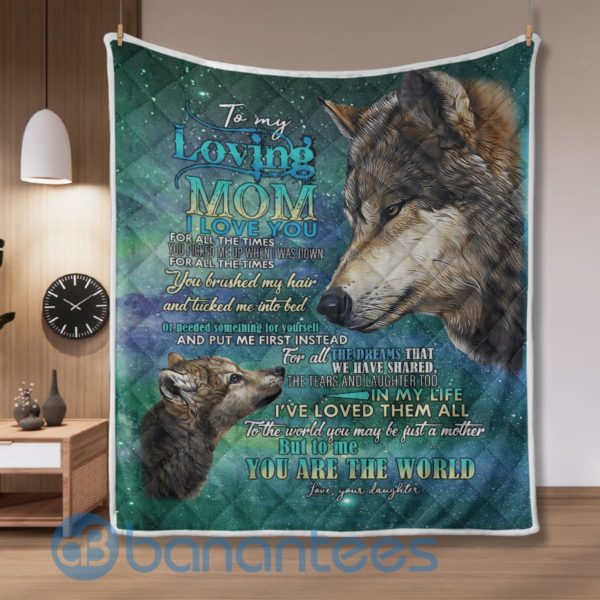To My Loving Mom Wolf Quilt Blanket Quilt Product Photo