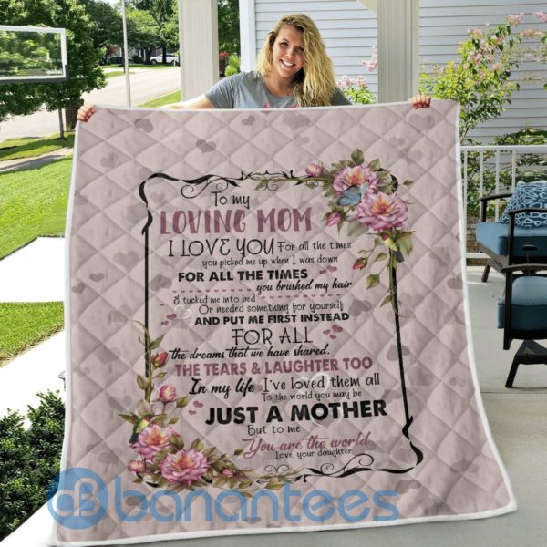 To My Loving Mom You Are The World Blanket Quilt Product Photo