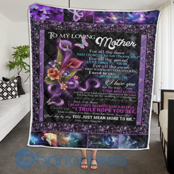 To My Loving Mother Blanket Quilt Product Photo