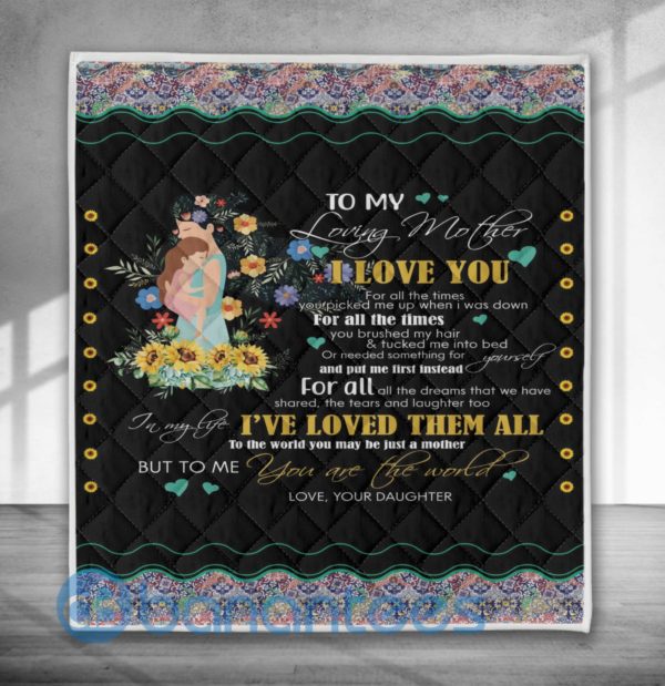 To My Loving Mother I Love You Blanket Quilt Product Photo