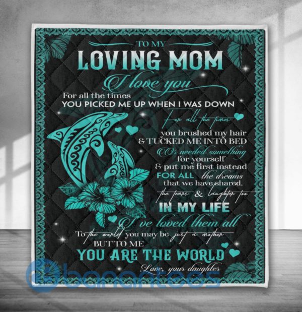 To My Loving The World Dolphin Quilt Blanket Quilt Product Photo
