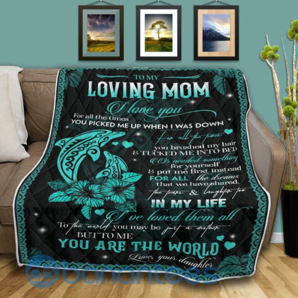 To My Loving The World Dolphin Quilt Blanket Quilt Product Photo