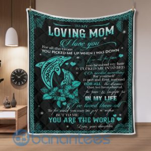To My Loving The World Dolphin Quilt Blanket Quilt Product Photo