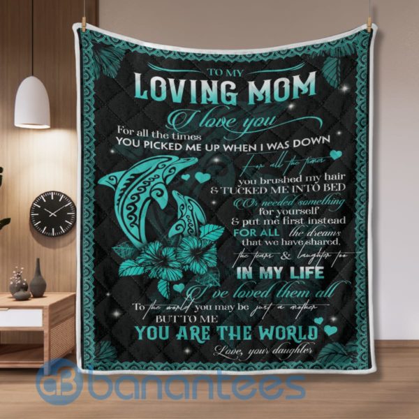 To My Loving The World Dolphin Quilt Blanket Quilt Product Photo
