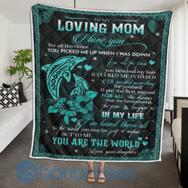 To My Loving The World Dolphin Quilt Blanket Quilt Product Photo