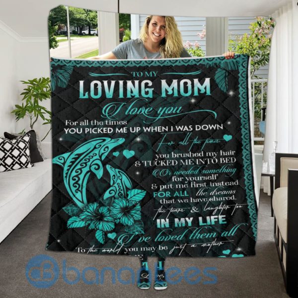 To My Loving The World Dolphin Quilt Blanket Quilt Product Photo