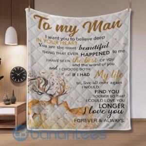 To My Man Deer Quilt Blanket Quilt Product Photo