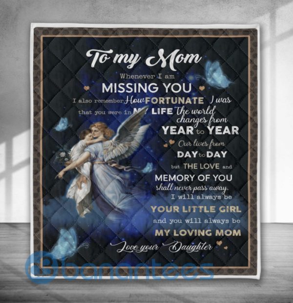 To My Mom Angel Design Quilt Blanket Product Photo