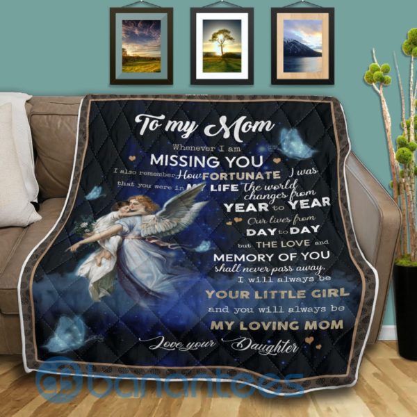 To My Mom Angel Design Quilt Blanket Product Photo