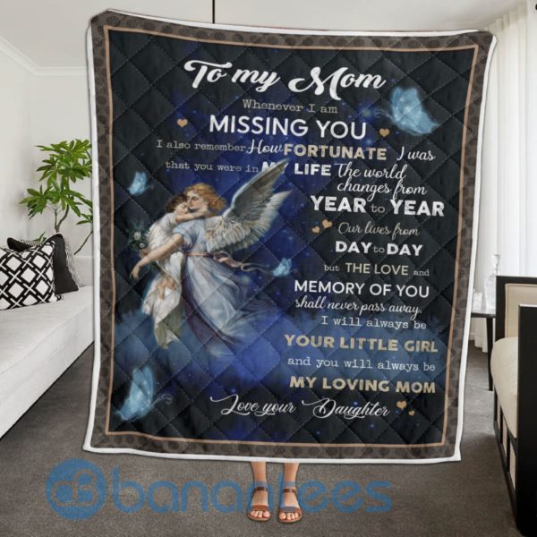 To My Mom Angel Design Quilt Blanket Product Photo