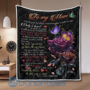 To My Mom From Daughter Butterfly And Rose Quilt Blanket Quilt Product Photo