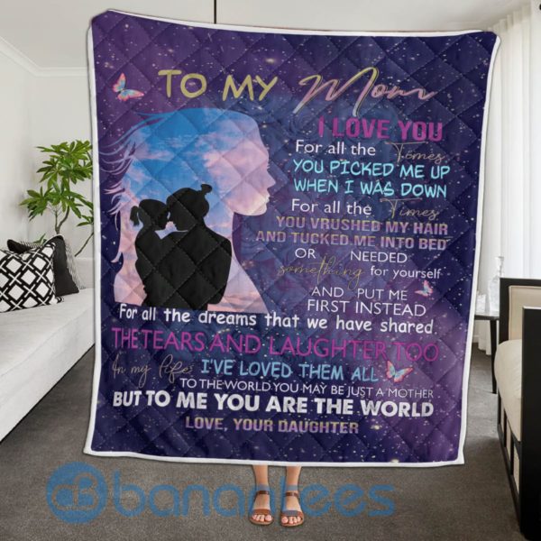 To My Mom From Daughter I Love You Blanket Quilt Product Photo