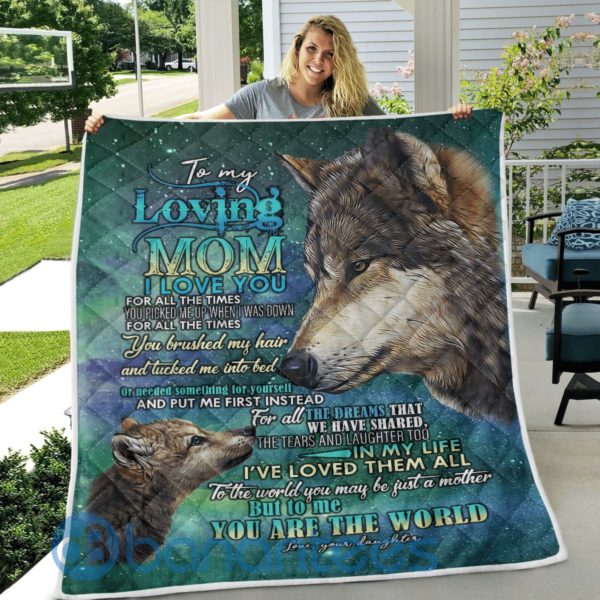 To My Mom From Daughter, Wolf, I Love You For All The Times Blanket Quilt Product Photo