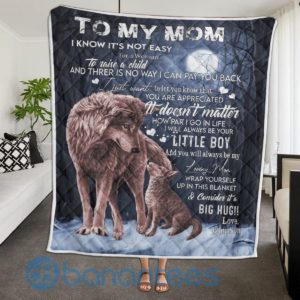 To My Mom From Son Wolf Blanket Quilt Product Photo